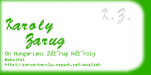 karoly zarug business card